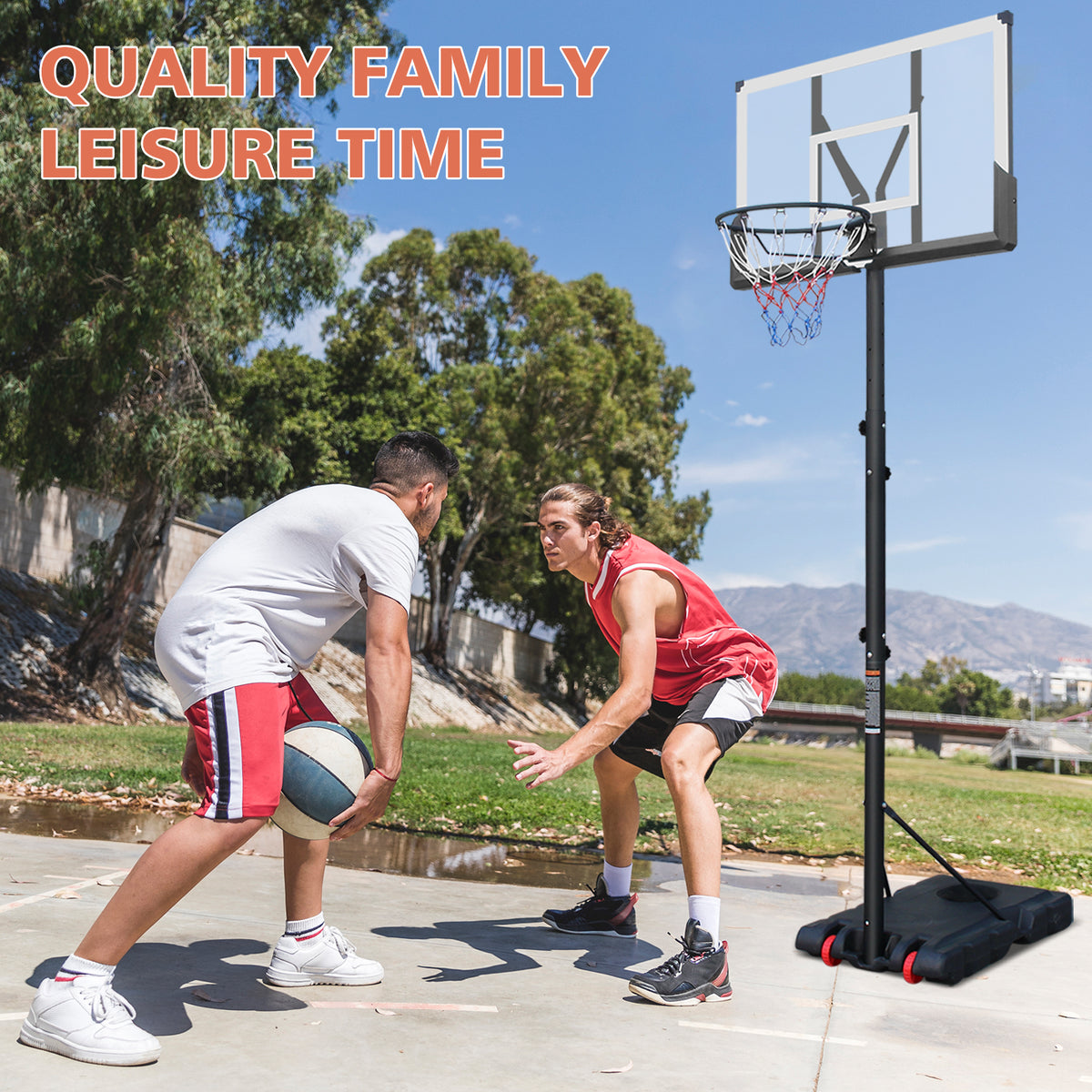 Basketball Hoop 5.73-10FT But de basketball portable réglable en hauteur pour intérieur extérieur Ba