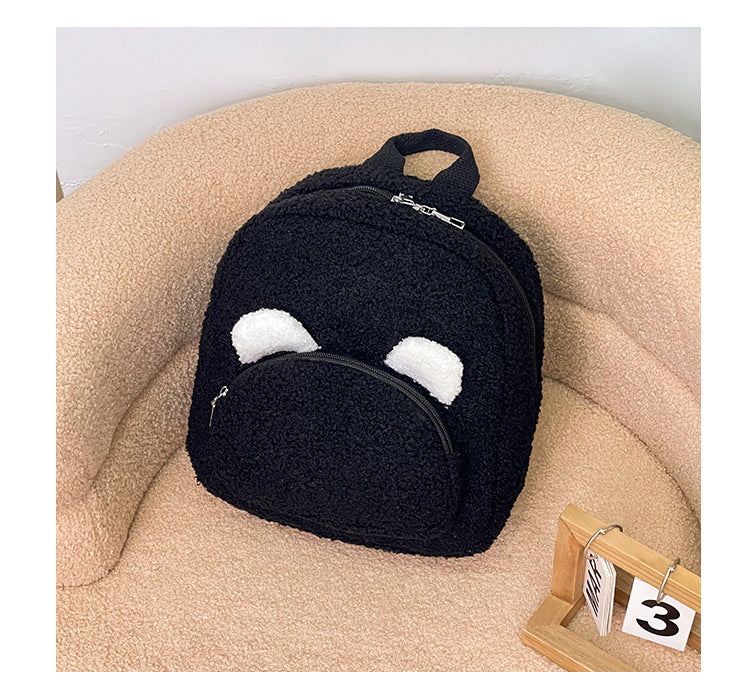 Sac à dos léger en peluche en forme de cœur