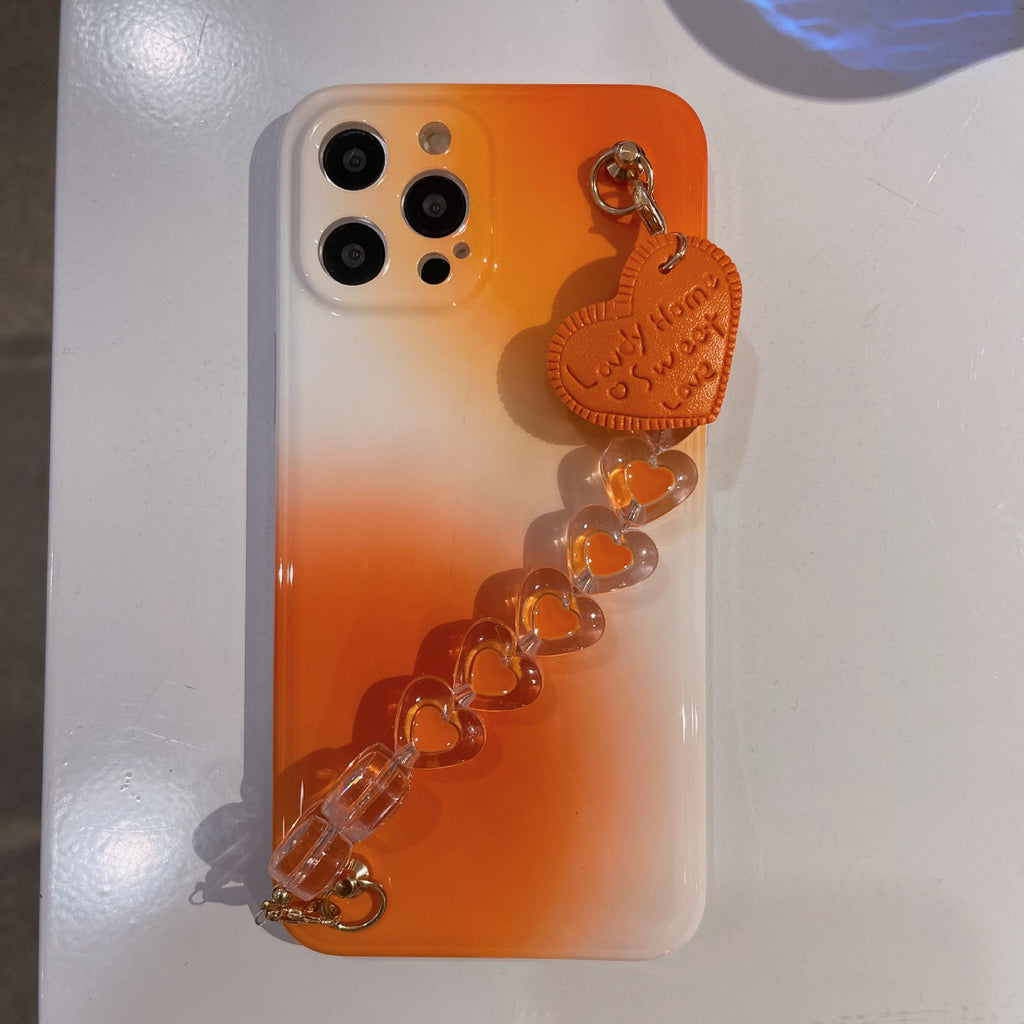 Fille Love Wrist chaîne de téléphone Case