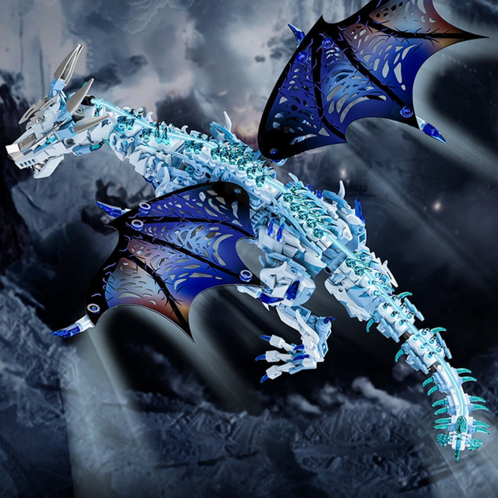Givre Dragon Jouet de bloc éducatif pour enfants à petites particules