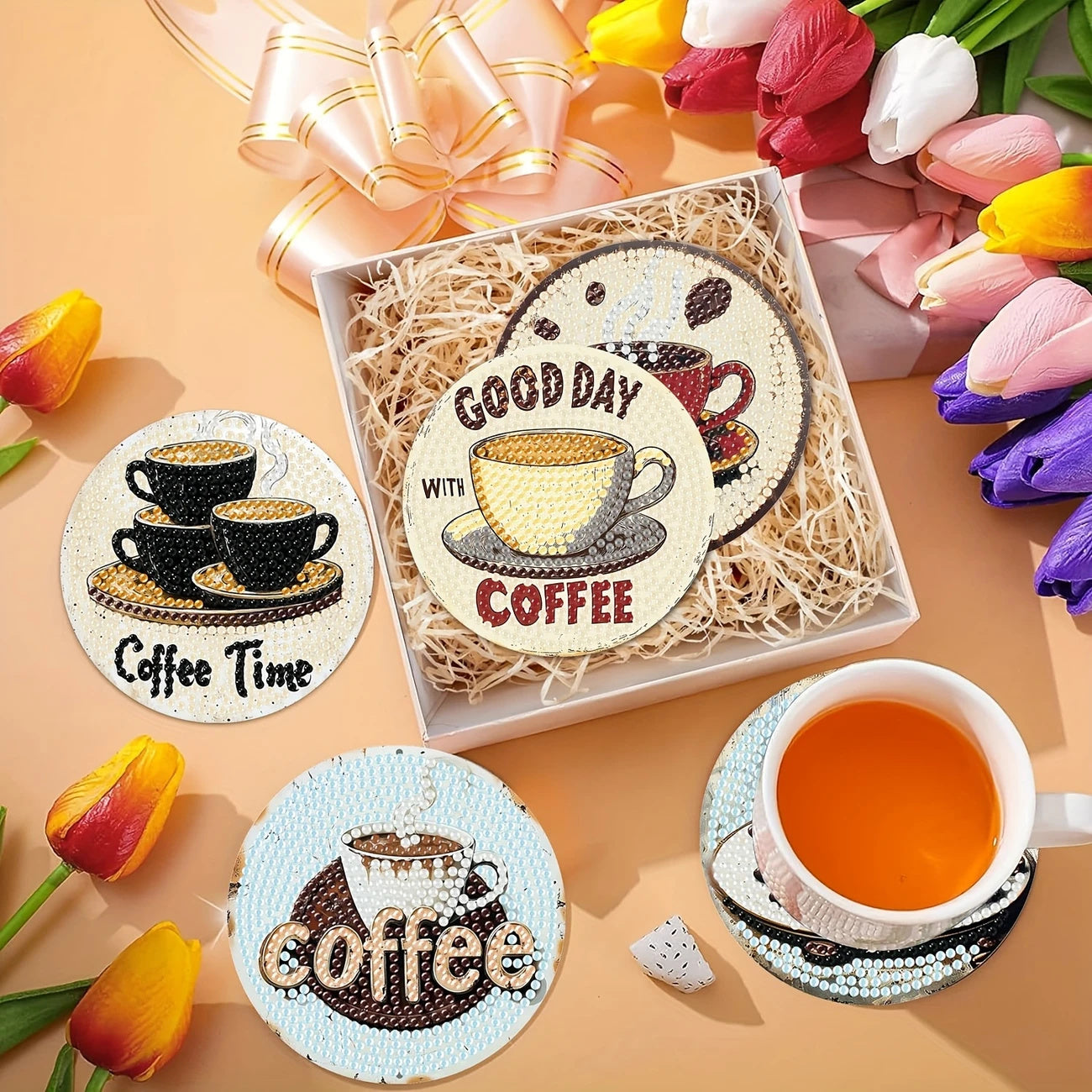 Diamant Art Dessin Coaster avec support
