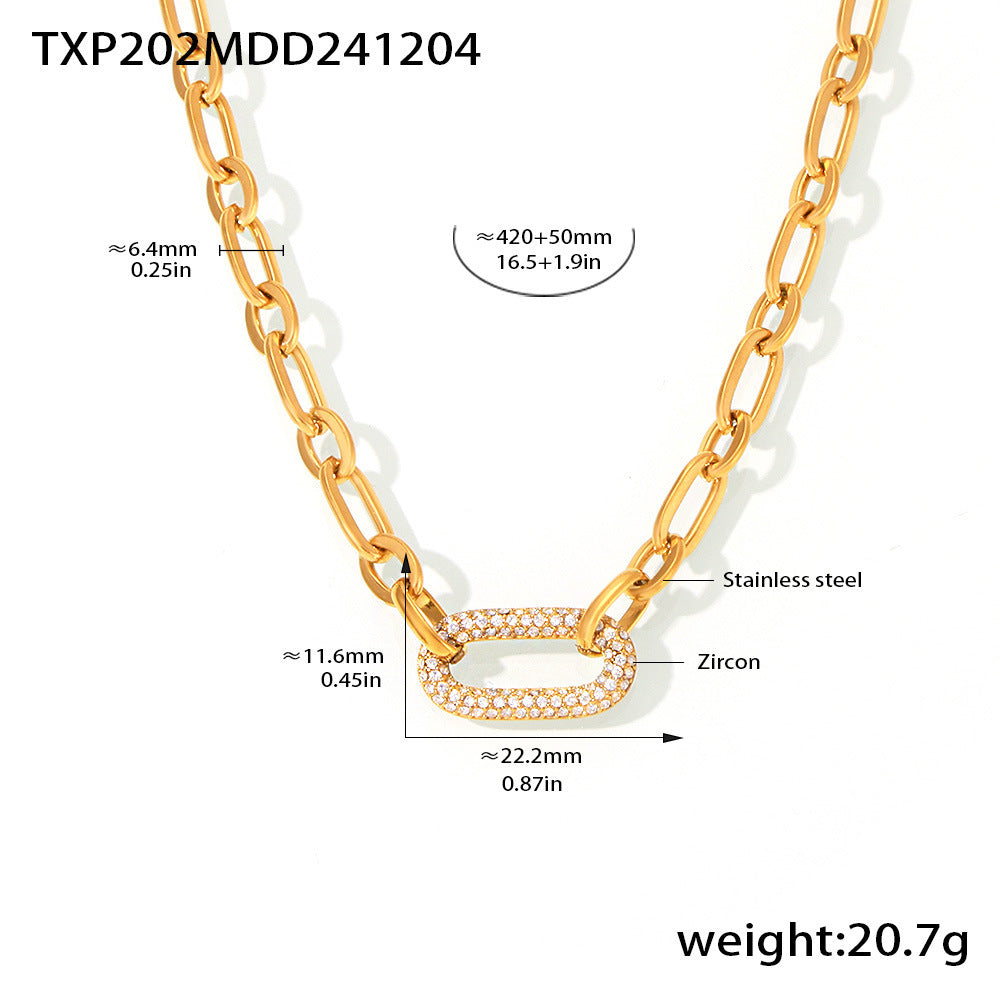 Bijoux en acier titane Acier inoxydable Micro-pave Zircon Collier et bracelet