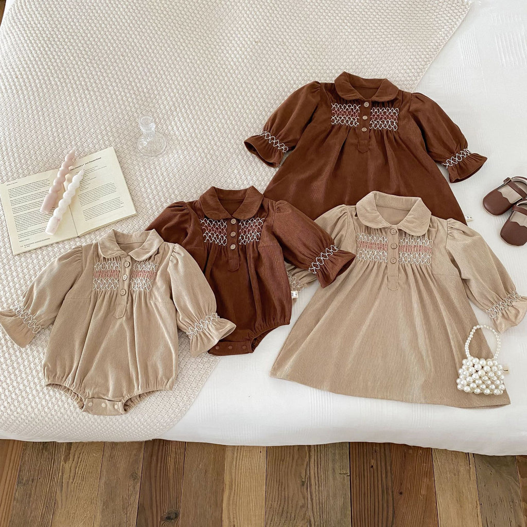 Robe de saut Triangle pour bébé fille Corduroy