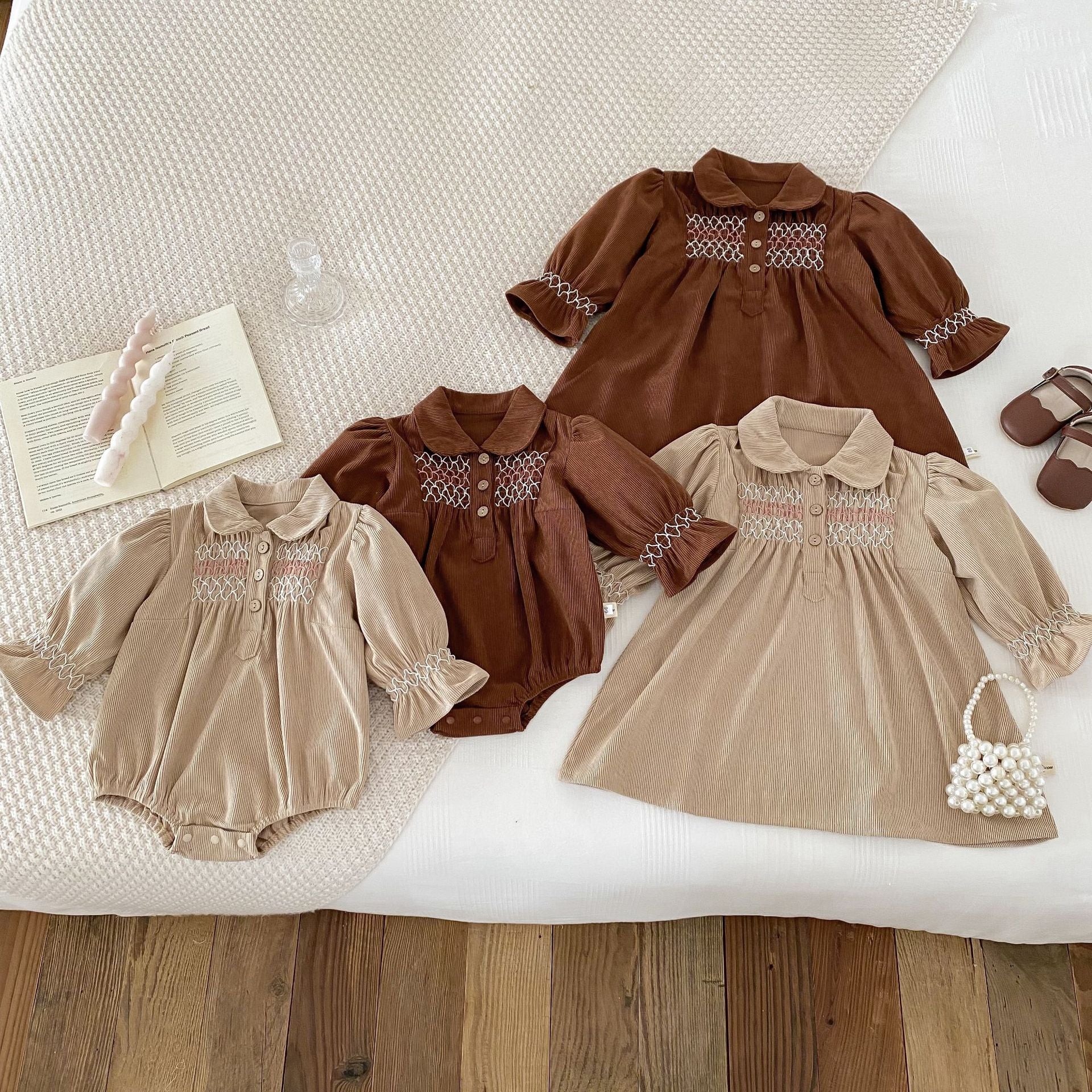 Robe de saut Triangle pour bébé fille Corduroy
