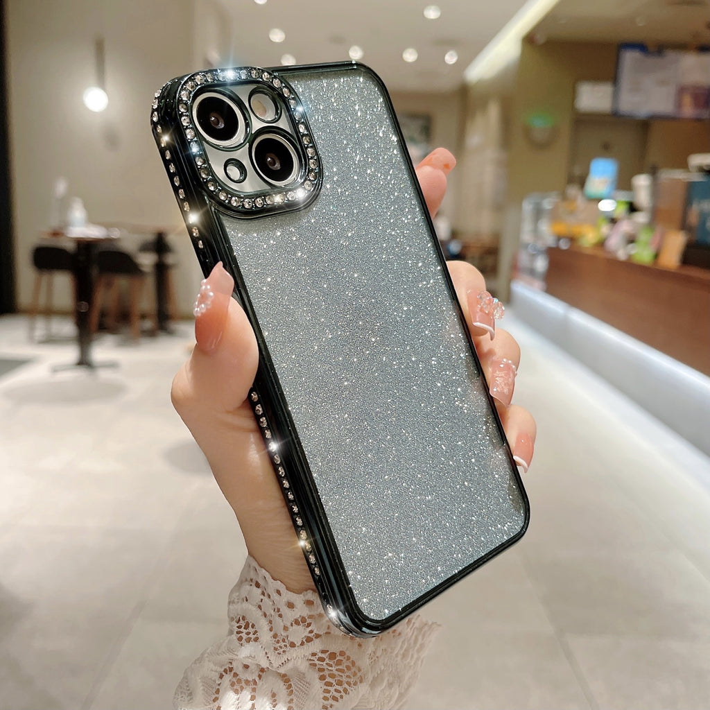 Glitter Strass Electroplated Straight Edge Transparent résistant aux gouttes