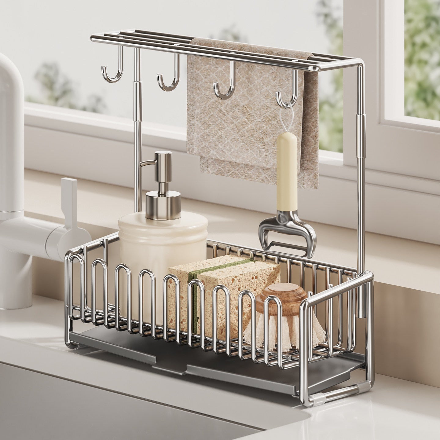 Kitchen Acier inoxydable Dishwhabil Porte-clac de séchage