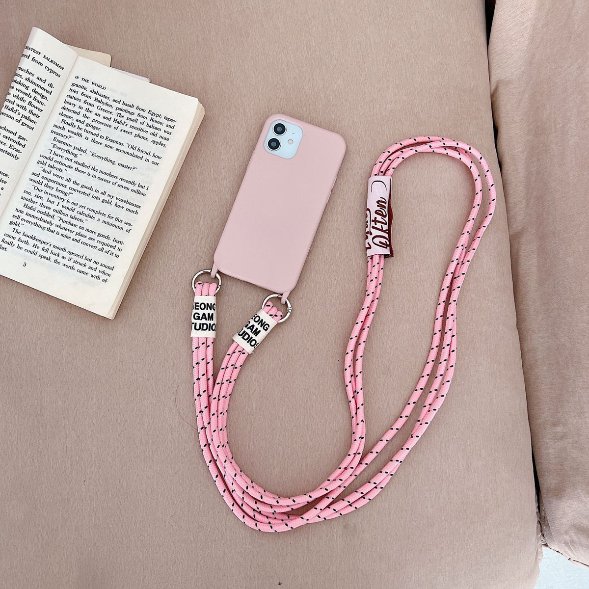 Boîtier de téléphone en silicone liquide à longue bande diagonale