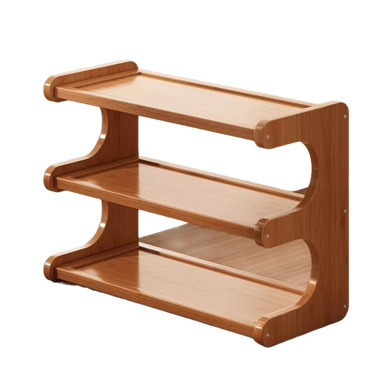 Bureau Bogu plateau Mini multi-tier Bamboo Ensemble d'affichage rack de stockage Organisateur pour thé C