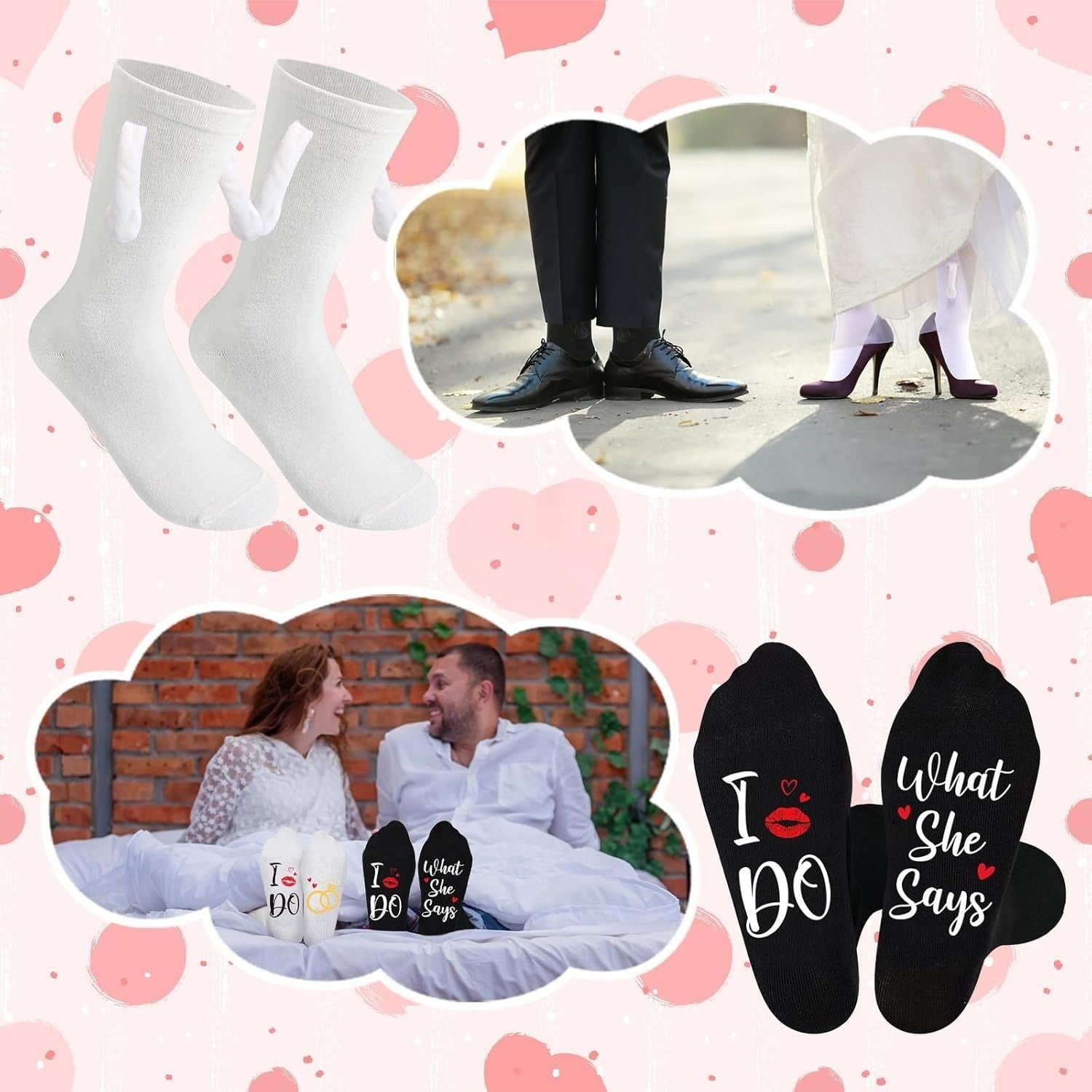 2 paires de chaussettes de mariage: Chaussettes amusantes