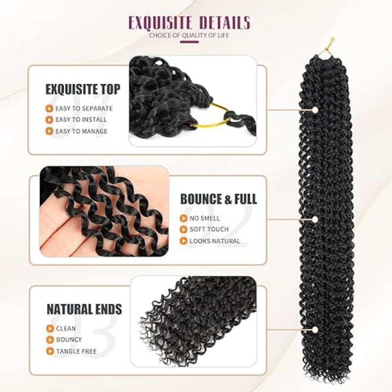 Wave de l'eau Crochet tressage cheveux LongBohemian Curly Style approprié pour les tresses papillon