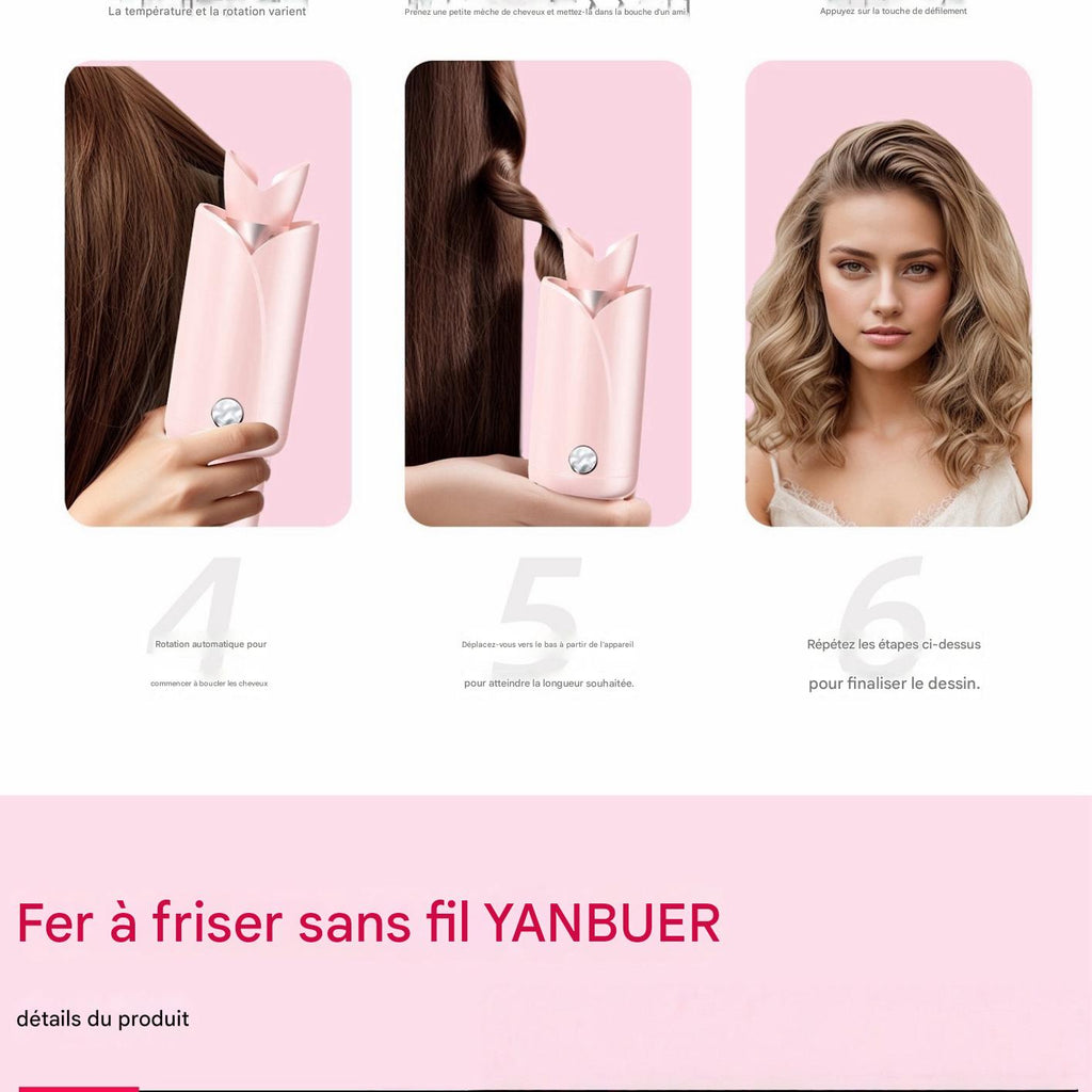 Boucleur Automatique Sans Fil 32 Mm Fer A Boucler Pour Grandes Ondulations Portable Et Ele