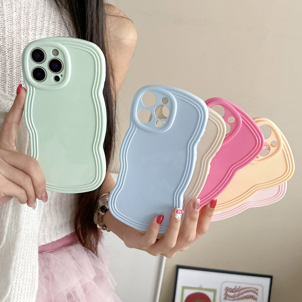 Simple crème boîte couleur Wave cas téléphone