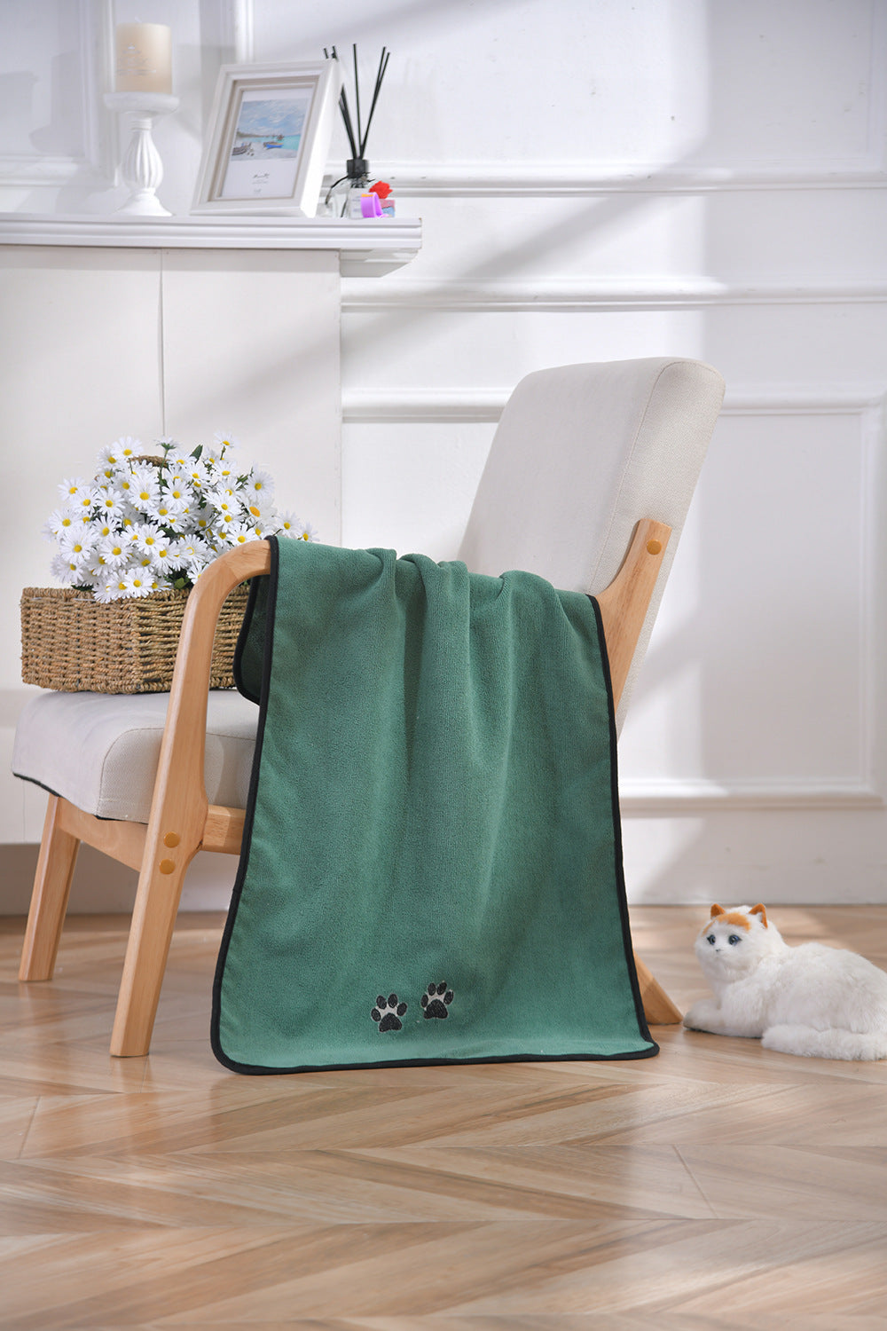 Serviette en microfibre imprimée couleur solide