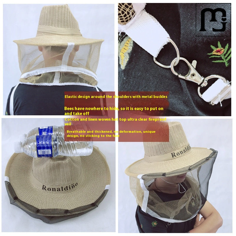 Daqun Beekeeping Eqiupment Anti-bee Cap Respirant Protection spéciale Épaisseur Adoption H