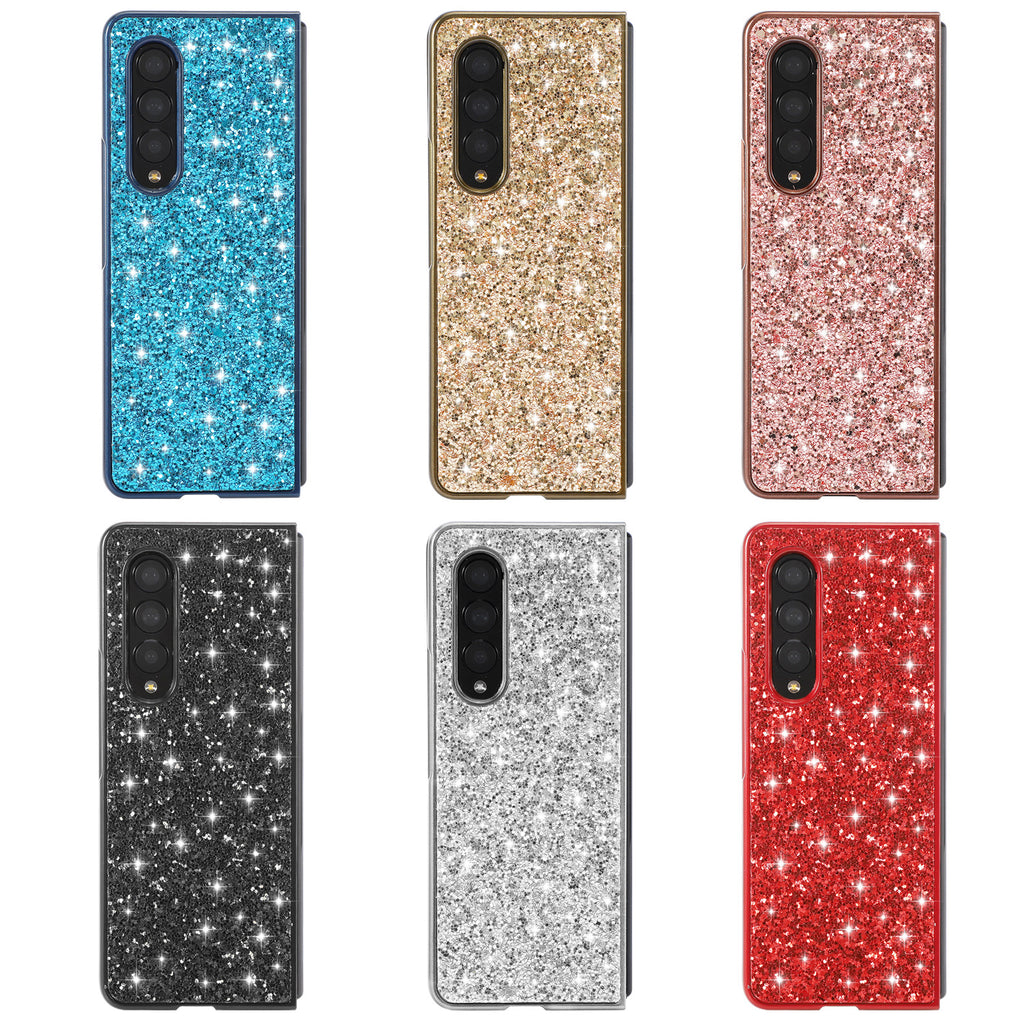 Électroplaquage de paillettes en poudre mijotant pliant shell phone Case