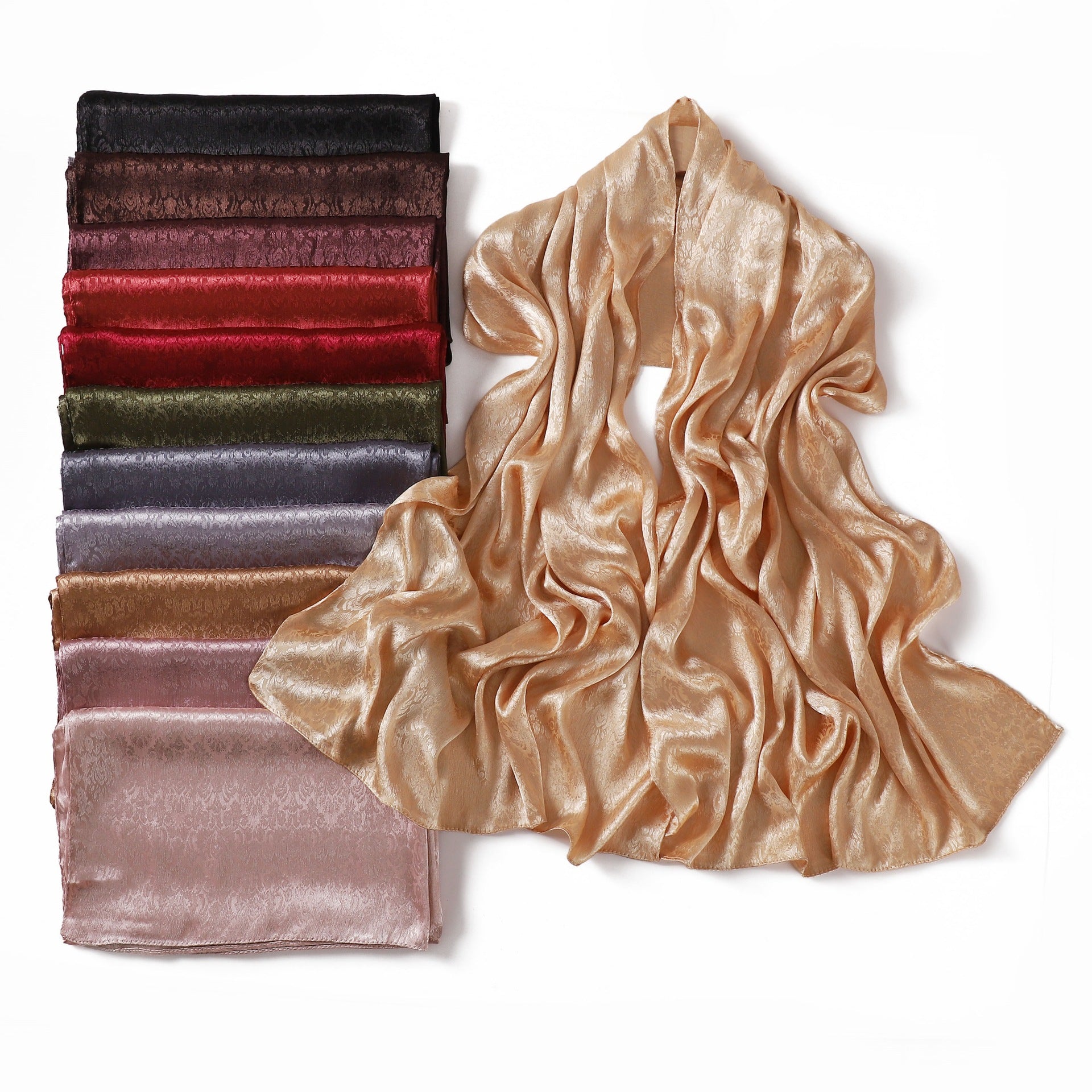 Femmes Satin Patterned Jacquard Headcarf