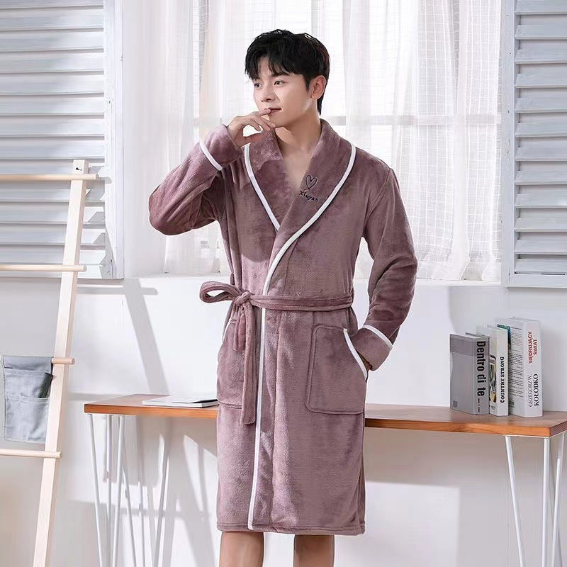 L'automne et l'hiver Flannel surdimensionnent le peignoir allongé pour hommes