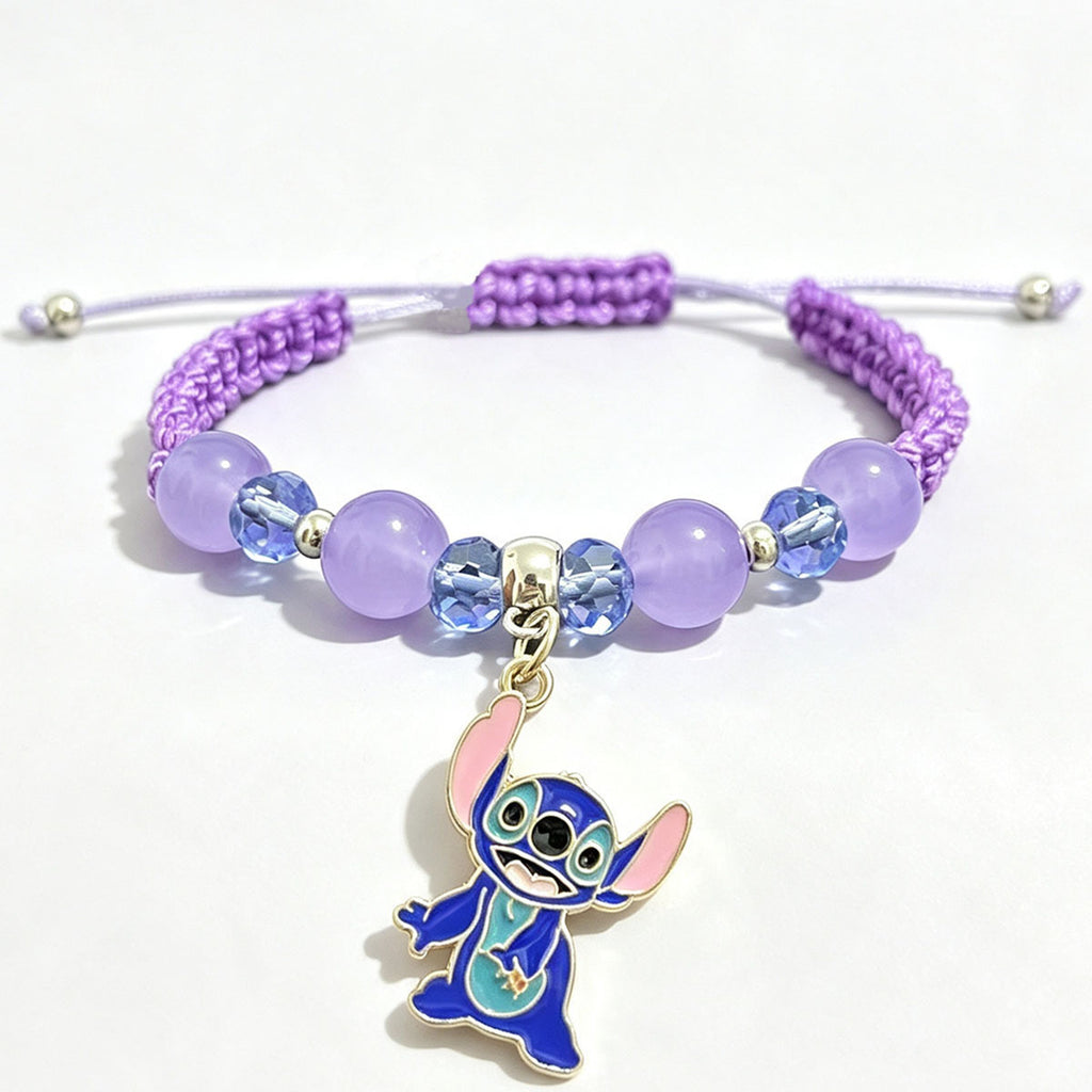Bleu mignon Alien Cartoon caractère bracelet tissé à la main cordon tressé à la main pour un
