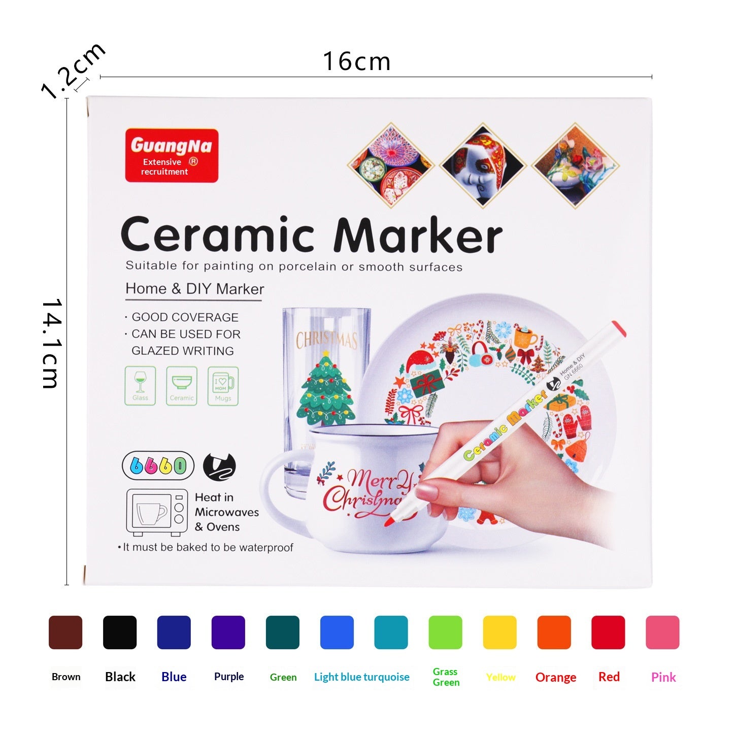 Céramique et peint surface marqueur acrylique résistant à l'eau 24 couleurs