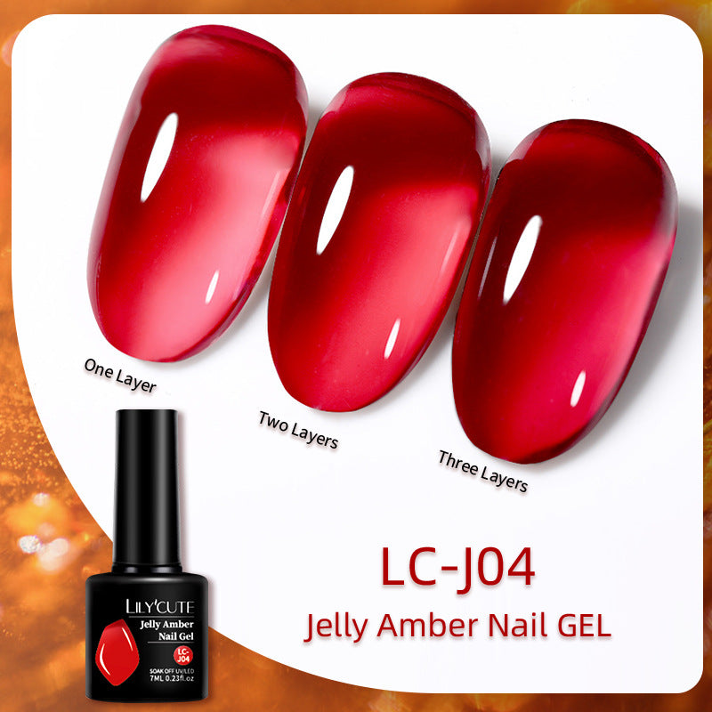 Gel d'ongle transparent sur glace de traitement de la lumière par Jade Amber