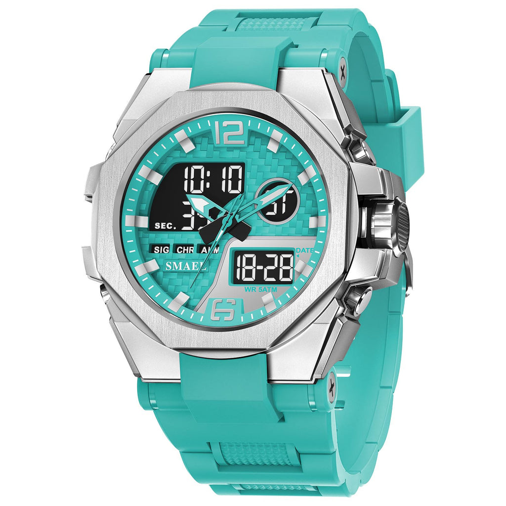 Hommes Sport Outdoor Alliage tactique Montre double affichage