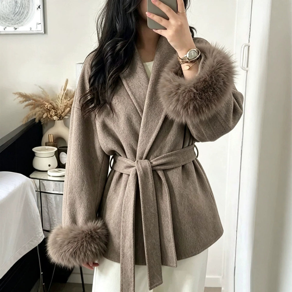 Automne Hiver Manteau de Woolen de style français