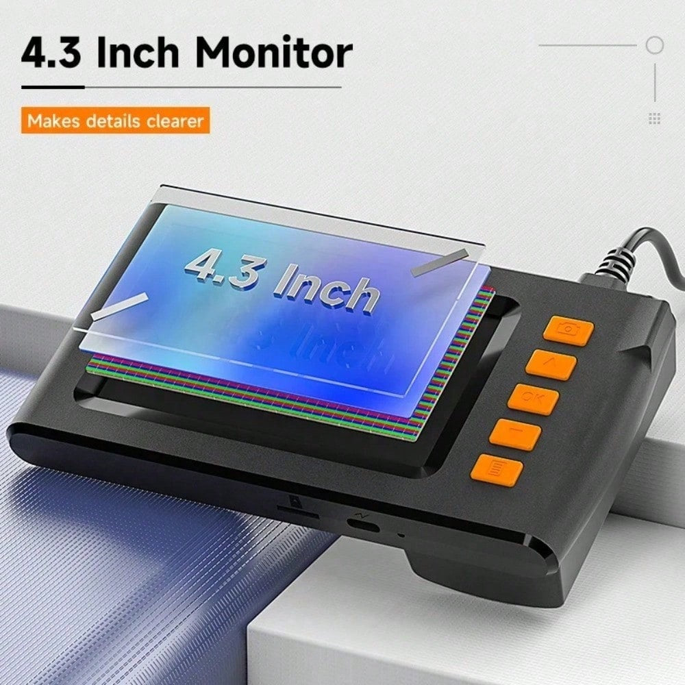 4.3 Verres doubles de pouce Caméra endoscope avec lumière