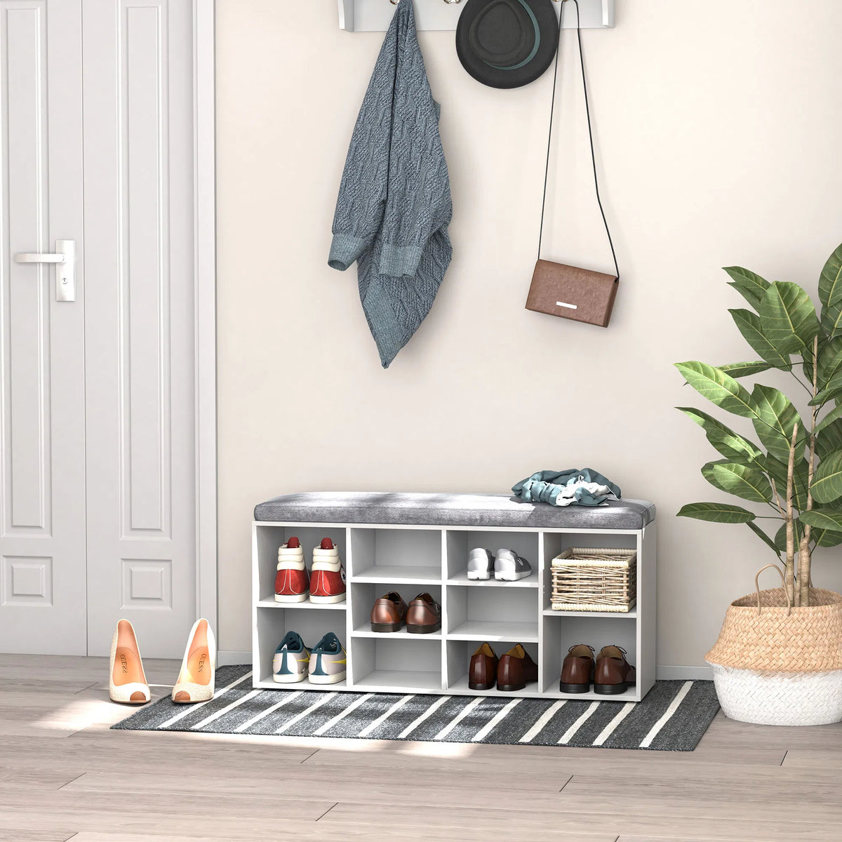 Banc de chaussures avec rangement