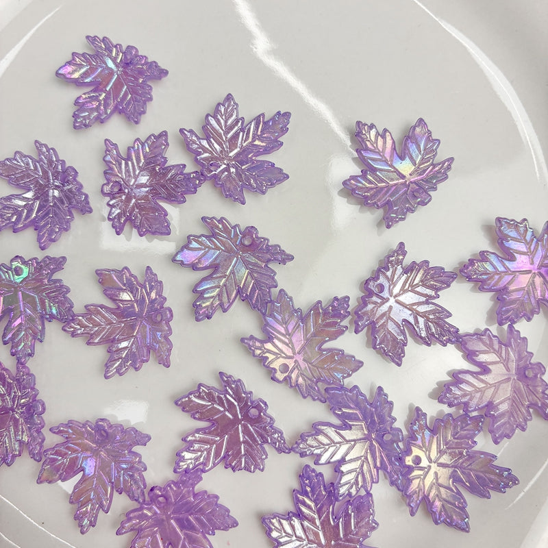 Charms de feuille d'érable en acrylique plaqué AB