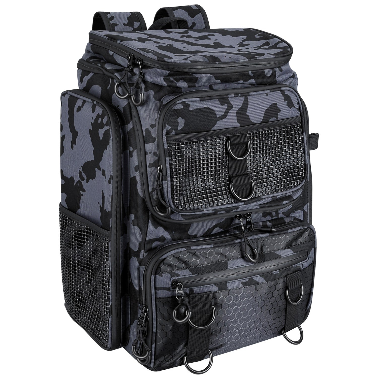 42L 11Gal sac à dos de pêche grande capacité de pêche sac de rangement avec porte-rodes 16 P