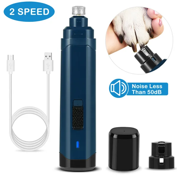 Poignée d'ongle de chien 2 vitesses silencieux USB Rechargeable Pet Poignée d'ongle de chien professionnel