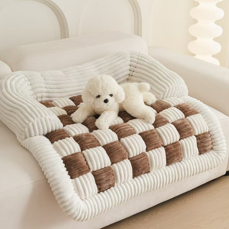 Chessboard animal Grille Kennel Pad Automne et Winter Warm Square