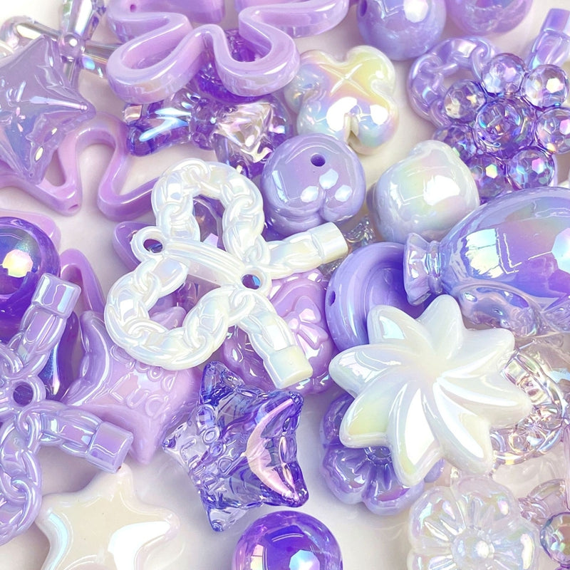 Perles acryliques plaquées UV mélangées