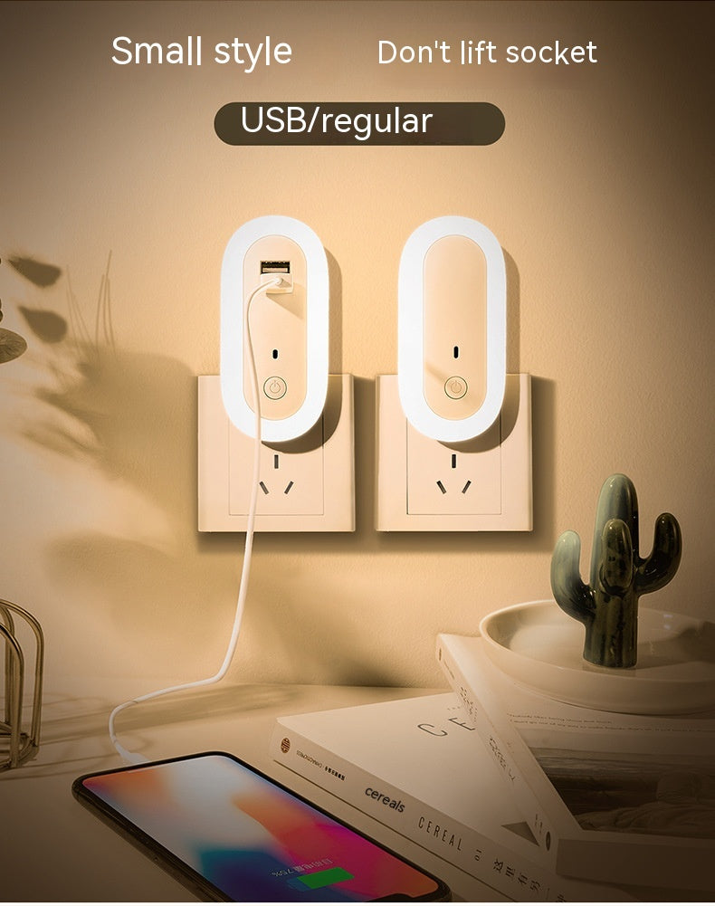 Lampe de nuit Ovale avec double port de recharge à distance de contrôle USB