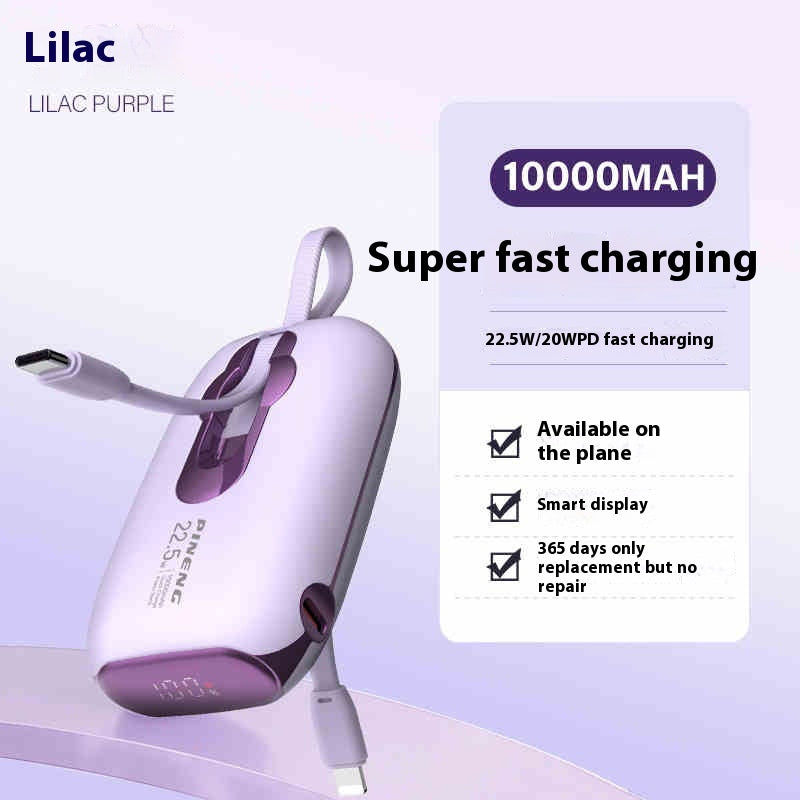 Charge rapide Grande capacité 22,5W Power Bank avec câble