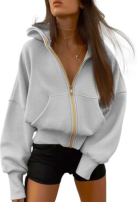 Automne Hiver Femme Mode Zipper à capuche manches longues Short Sportswear Casual Hood