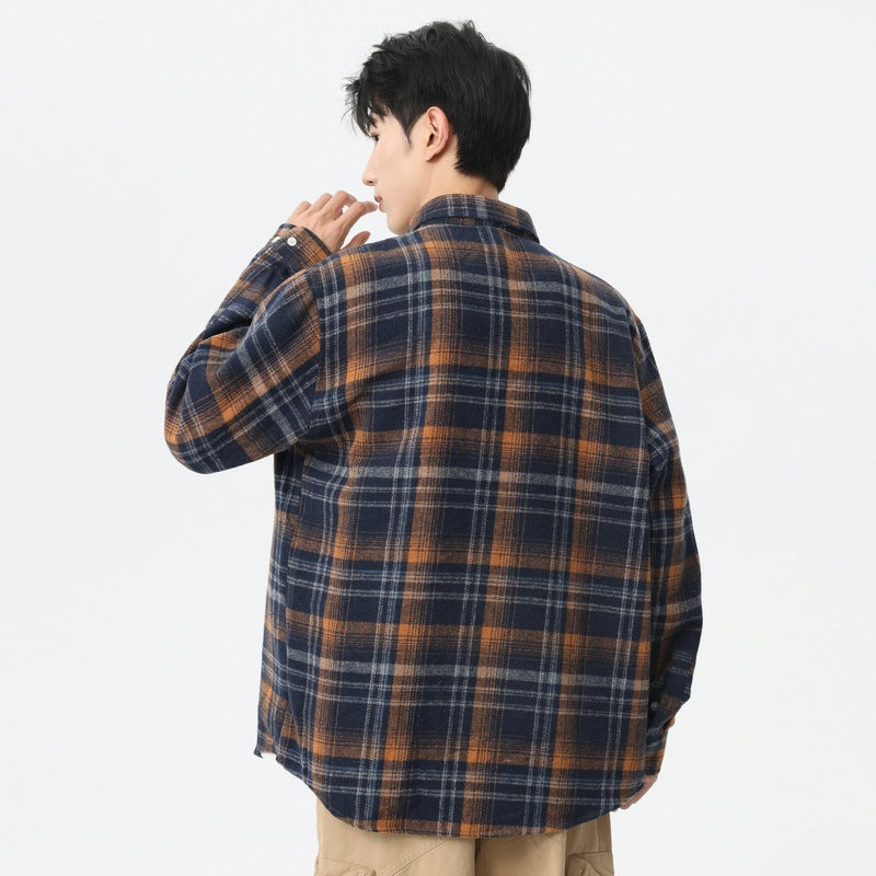 Chemise à volant brossé pour homme