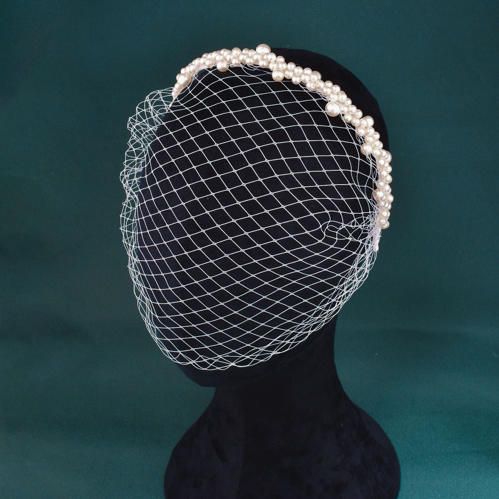 Tête de bande de cheveux Veil Pearl
