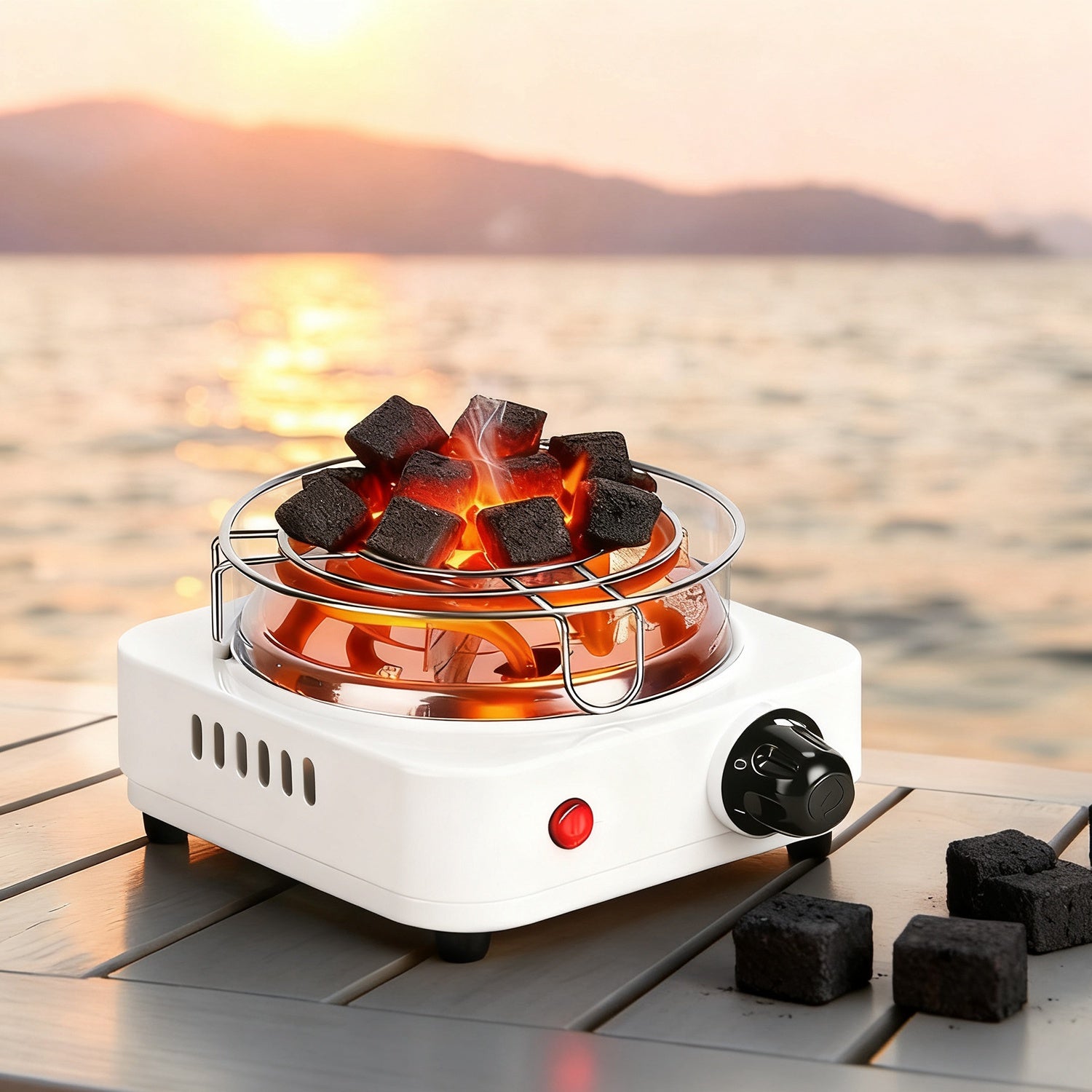 1Pc brûleur de charbon électrique 500W Hookah brûleur de charbon compact pour Hooka Cub
