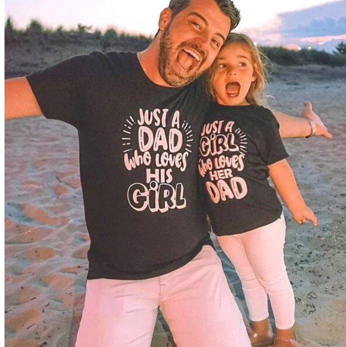 Just a dad who loves his daddy-daughter T-shirt