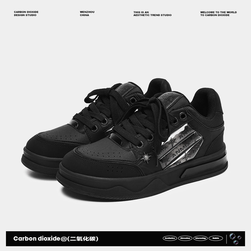 Couple noir tout-match plate-forme nationale de mode sneakers modèle étoile