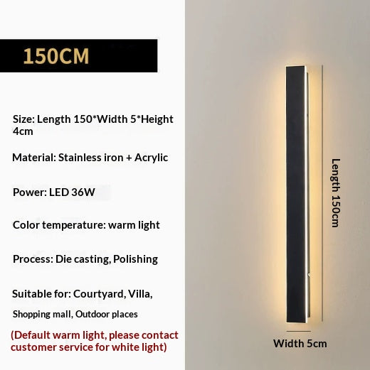 Minimalist Long Waterproof Villa Outdoor Garden Courtyard Outdoor Wall Lampe