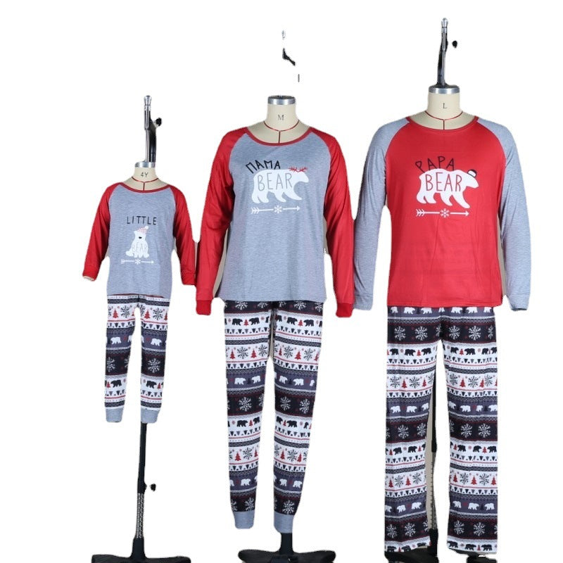 Famille Red Cartoon Coton Costume Parent-enfant