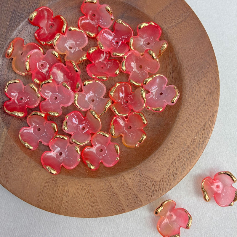 Charms de Clover Acrylique 3-Petal doré