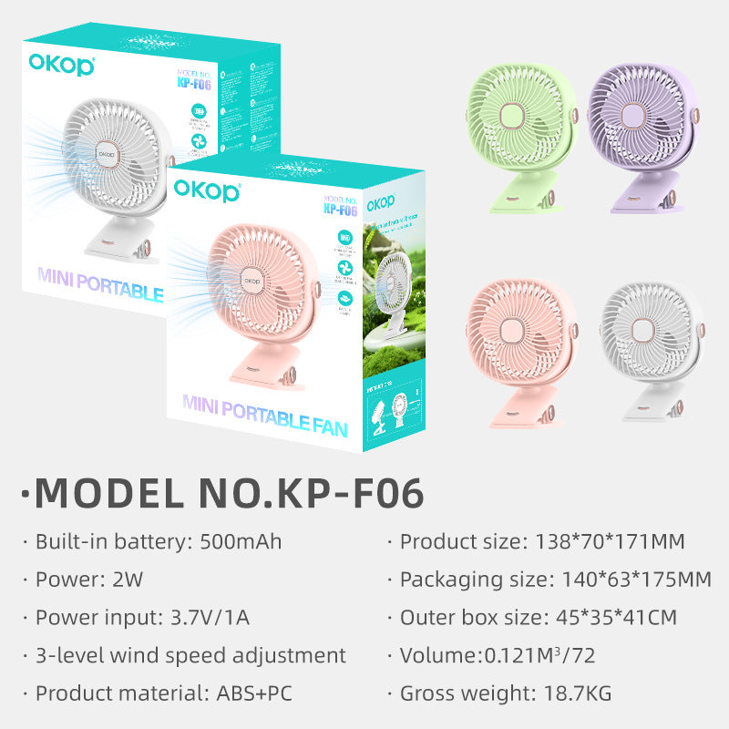 KP-F06 Ventilateur de bureau pliable multifonctionnel portable KP-F06