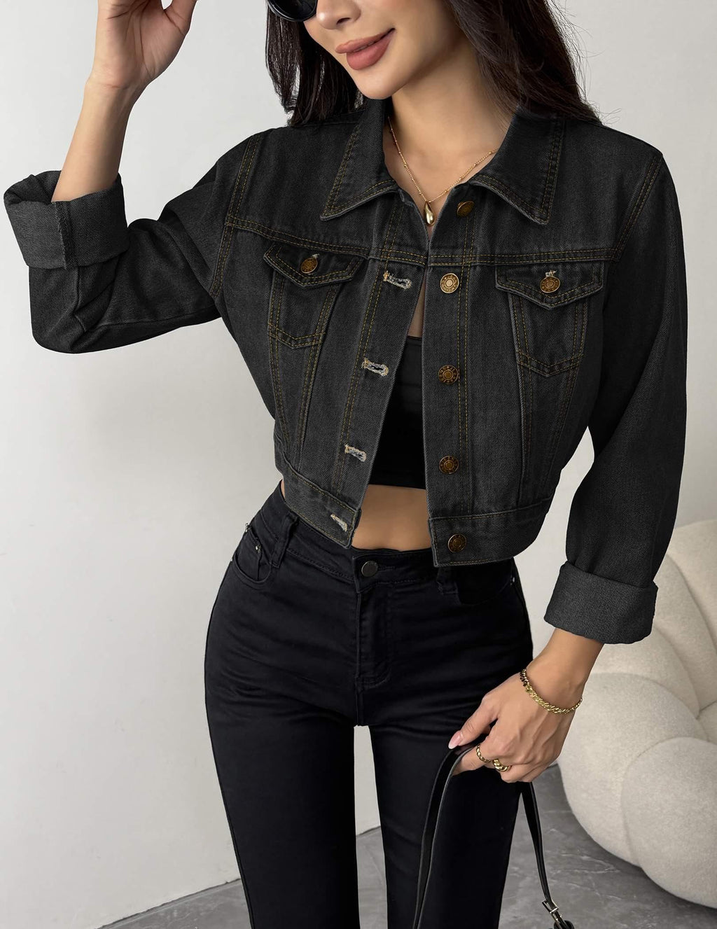 Femmes Européen et américain Printemps et été Commerce extérieur Amazon Temu Femmes Denim Top