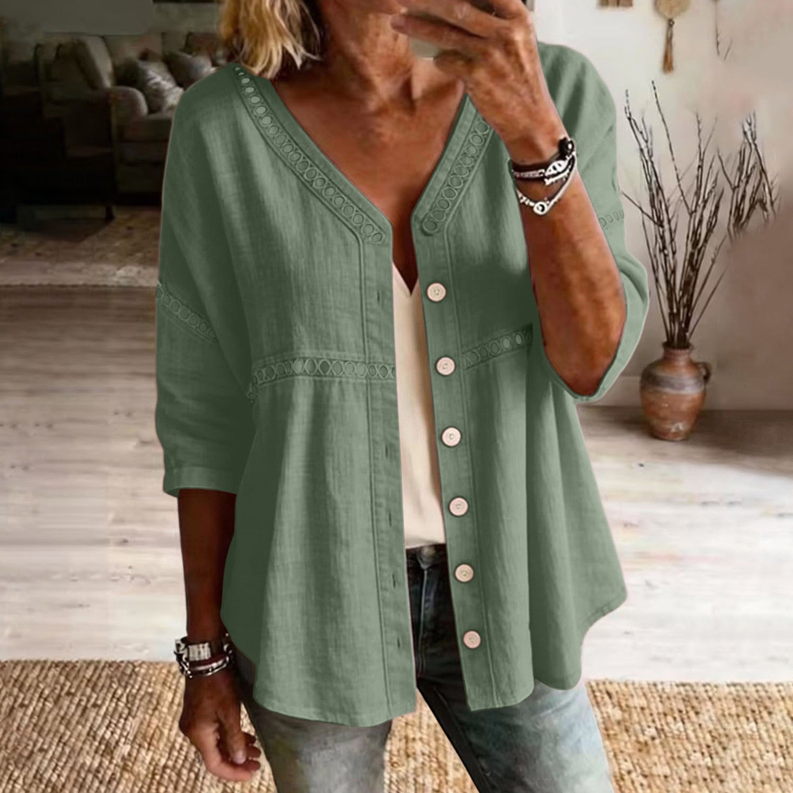 Haut à manches courtes décontractées pour femmes