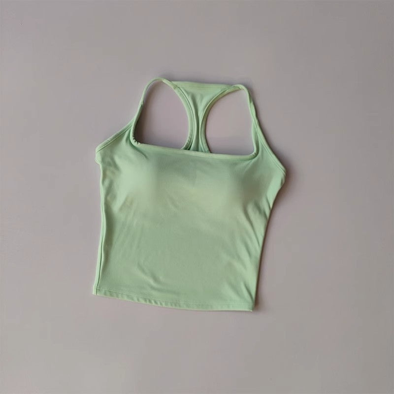 Strap-back Respirant Yoga Tank Top I-Shaped Back Design