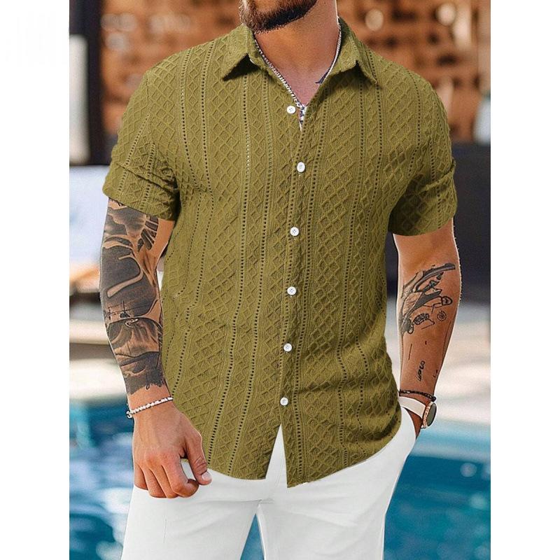 Chemise à manches à bouton occasionnel