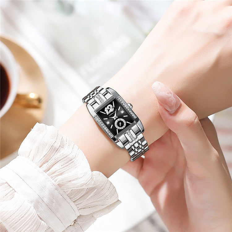 Simple square stainless steel fashion watch
